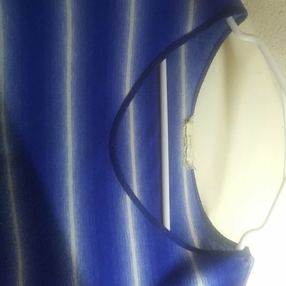 Dark blue white glow stripe maxi dress - Picture 4 of 5